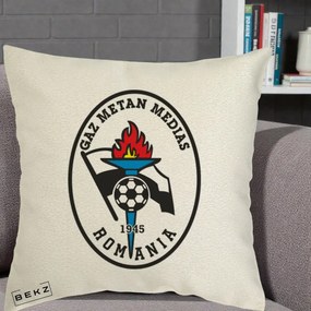 Perna Personalizata Gaz Metan Medias 1945 Fotbal, 40x40 cm, Ecru, Husa Detasabila, Perna Inclusa, BEKZ®