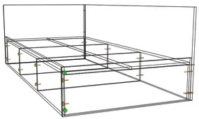 Pat de colt dreapta Mobiref, 200 X 90 X 65 cm, PAL Sonoma 18 mm