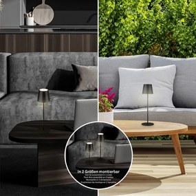 Brilo - Lampă LED de birou reîncărcabilă KIKI, cu control tactil, 2,6W/5V, IP44, 2600 mAh, neagră