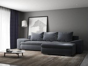 Colțar extensibil dumonde cu ladă de depozitare si sezut confortabil din spuma high-density, Leonardo Ambience Gri 260x185 cm II