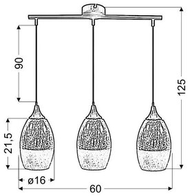 Lustră pe cablu CELIA 3xE27/60W/230V