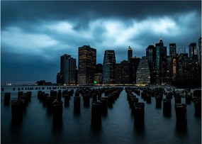 Tablou pe sticlă - Privire spre Zgârâie nori din New York (70x50 cm)