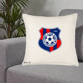 Perna Personalizata FC Bihor Oradea 1902 Fotbal, 40x40 cm, Crem Reliefat, Husa Detasabila, Perna Inclusa, BEKZ®