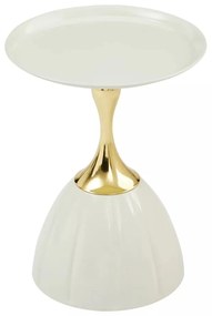 Masuta de cafea Piana alb/auriu ø38/h50 cm