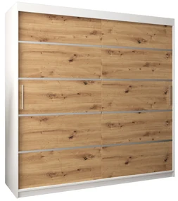 Dulap de haine 200 cm Verika 1 200 (alb + stejar artisan). 1063729