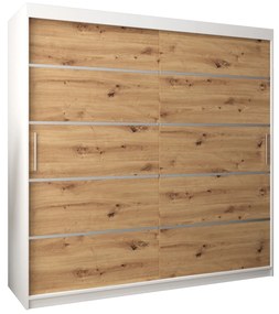 Dulap de haine 250 cm Verika 1 250 (alb + stejar artisan). 1063743