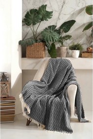 Patura VIZYON, gri inchis, bumbac/poliester, 170x210 cm