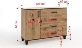 Comoda, 120x40x90 cm, POLA 02, ADRK Furniture