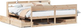 vidaXL Cadru de pat fără saltea, 200x200 cm, lemn masiv pin