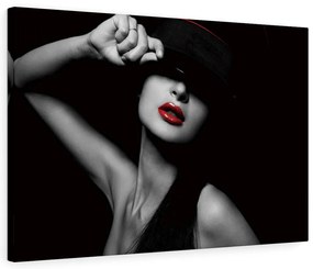 Tablou canvas Black Hat Girl 120x80 cm
