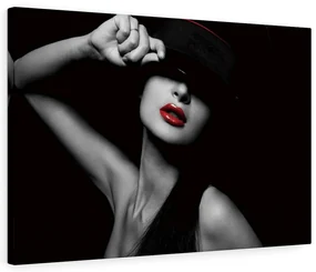 Tablou canvas Black Hat Girl 120x80 cm