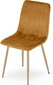 OFERTA Scaun din catifea mustar LAVA clasa a II-a.