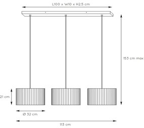 Lustră pe cablu Lucide 03429/03/30 MAGIUS 3xE27/40W/230V bambus