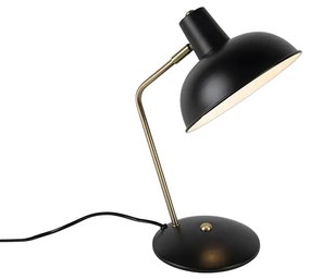 Lampă de masă retro neagră cu bronz - Milou