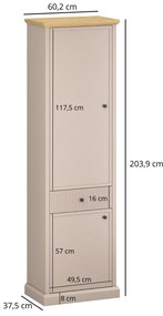 Dulap cu rafturi Indices (taupe + stejar pietros). 1116877