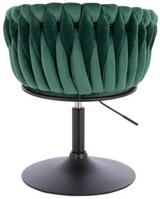 HR750N Scaun Verde din Catifea cu Bază Neagră