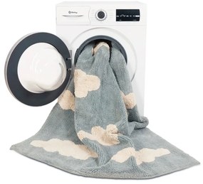 Covor pentru copii albastru lavabil/țesut manual din bumbac 120x160 cm Clouds Vintage Blue – Lorena Canals