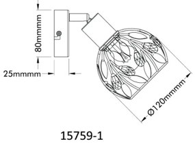 Spot de perete Globo 15759-1 MIKA 1xE14/25W/230V