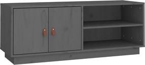 vidaXL Comodă TV, gri, 105x34x40 cm, lemn masiv de pin