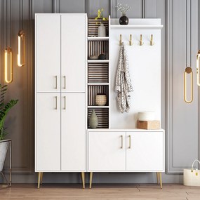 Mobilier hol Valery DA (Alb + Auriu). 1088556