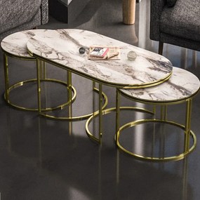 Set masuta de cafea oval Homs 3 buc,seia 440,20337