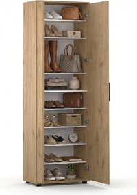 Pantofar Adore Porto, 2 usi reversibile cu oglinda, 10 rafturi, capacitate 28 perechi, 60 x 187 x 36 cm