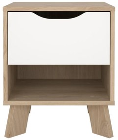 Noptieră albă-în culoare naturală Ikast – Tvilum