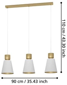 Lustră pe cablu AGLIENTINA 3xE27/40W/230V Eglo 900377