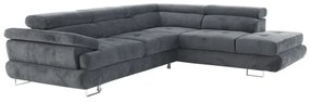 Colţar, material textil gri, model dreapta, BUTON P