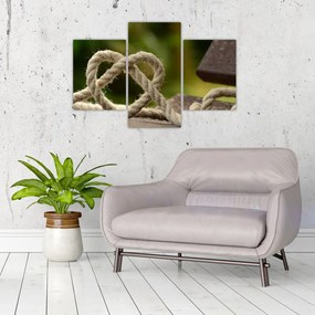 Tablou inima din frânghie (90x60 cm)