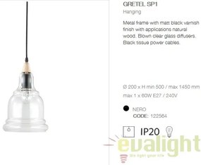Pendul din sticla suflata diametru 20cm, GRETEL SP1 122564