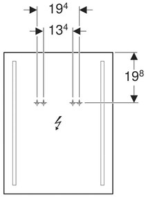 Oglinda dreptunghiulara 50 cm cu iluminare LED si dezaburire Geberit, Option Basic 500x650mm