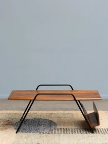 Masuta de cafea cu suport pentru reviste, din lemn de mango, Easypeasy