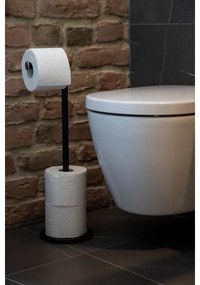 WENKO 24034100 - Suport pentru hârtie igienică, 21 x 55 cm, negru/argintiu