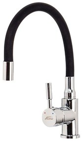 Baterie de chiuvetă independentă Corin cu cioc flexibil negru