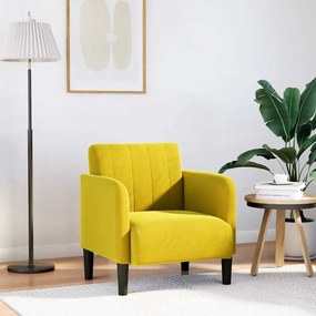 vidaXL Canapea Scaun cu Cotiere Catifea Galben 54 cm