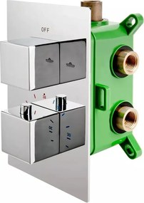 Baterie cada - dus incastrata FDesign Stabilla termostatata cu corp ingropat crom lucios