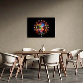 Tablou - Bustul lui Buddha în culori neon (70x50 cm)