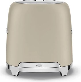 Prajitor de paine SMEG 50's Style TSF01MLMEU, 950 W, 2 felii, 6 trepte, Tava pentru firimituri, Cablu integrat, Otel inoxidabil, Bej