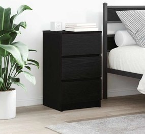 vidaXL Noptiera cu 3 sertare Negru 39x35x65 cm