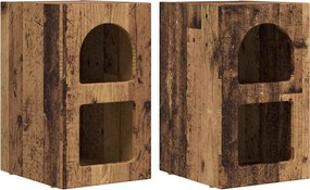 vidaXL Noptieră 2 pcs Lemn vechi 29,5 x 33,5 x 50 cm Lemn compozit