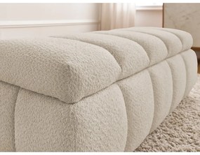 Bancă bej cu tapițerie din țesătură bouclé – Bobochic Paris
