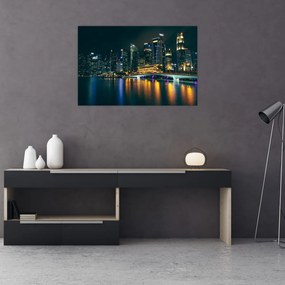 Tablou - Singapore noaptea (90x60 cm)