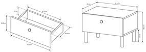 Set 2 buc. noptiere Dalde D (Stejar craft auriu + antracit). 1071344
