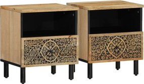 vidaXL Noptiere, 2 buc., 40x33x46 cm, lemn masiv de acacia