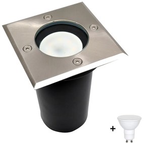 Corp de iluminat LED de exterior pentru căi de acces 1xGU10/6W/230V IP44 crom mat