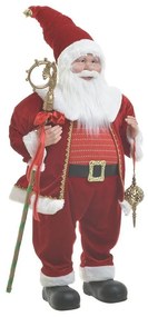 Santa Red White cu sceptru 80 cm