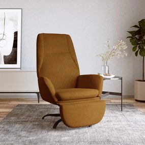 3097856 vidaXL Scaun de relaxare cu taburet, maro, catifea