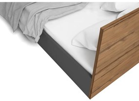 Pat dublu negru cu spațiu de depozitare și somieră 160x200 cm Malta - Marckeric