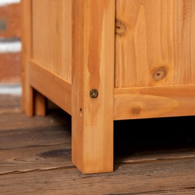 Outsunny Jardiniere cu spalier de colț, orificiu de drenaj, rezistent la intemperii, lemn natural, maro, 32 x 32 x 108 cm | Aosom Romania